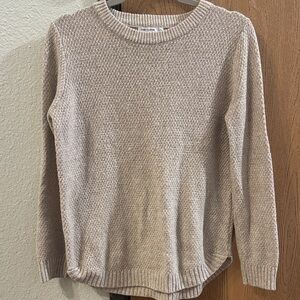 Pink Clover Cream Textured Crew Neck Sweater